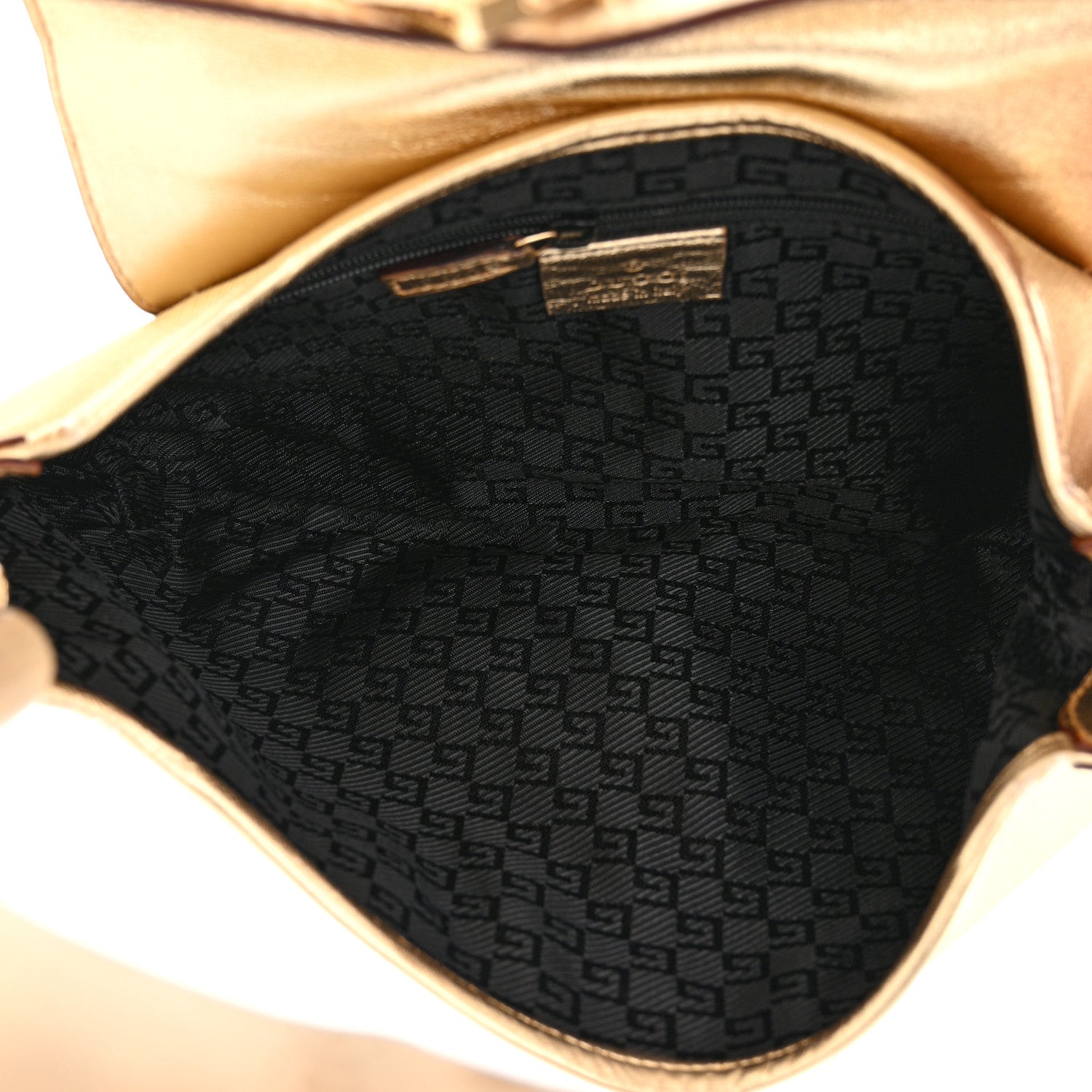 Gucci Metallic Calfskin Bamboo Handle Jackie O Hobo Gold 5 of 10