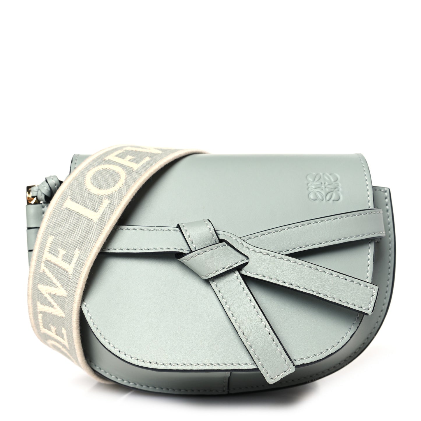 Calfskin Jacquard Mini Gate Dual Bag Ash Grey