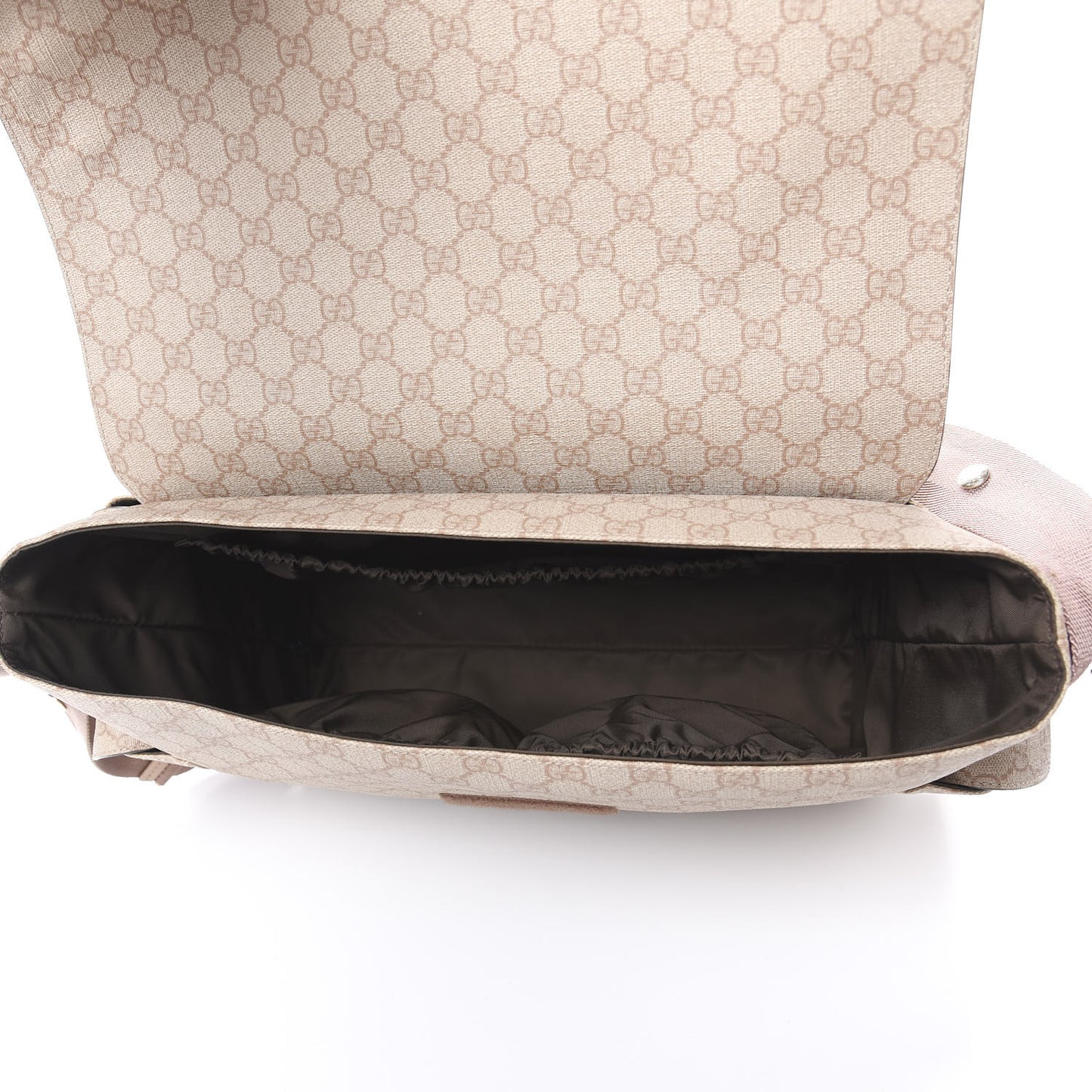 GG Supreme Monogram Messenger Diaper Bag Beige