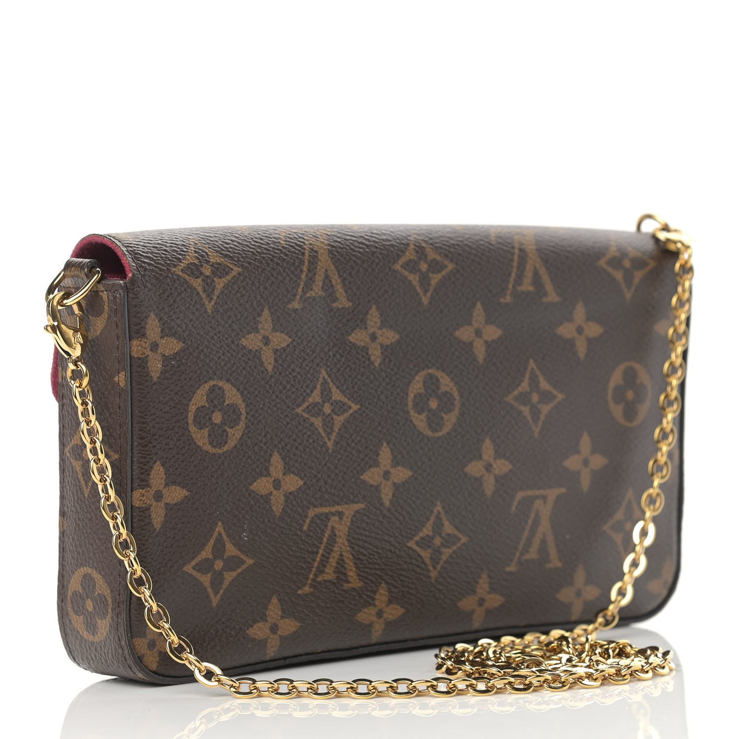 Monogram Pochette Felicie Chain Wallet Fuchsia