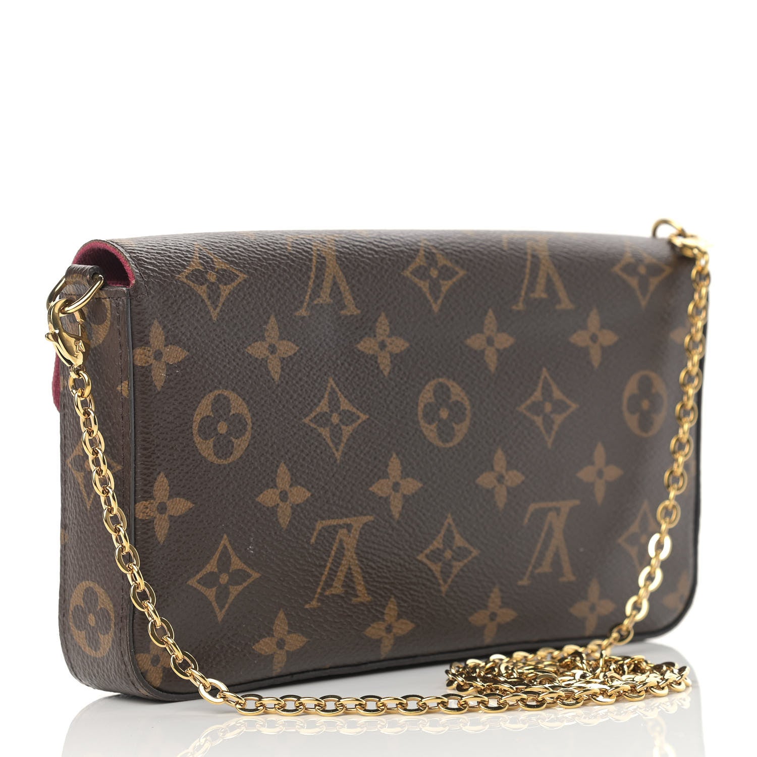 Louis Vuitton Monogram Pochette Felicie Chain Wallet Fuchsia 4 of 18