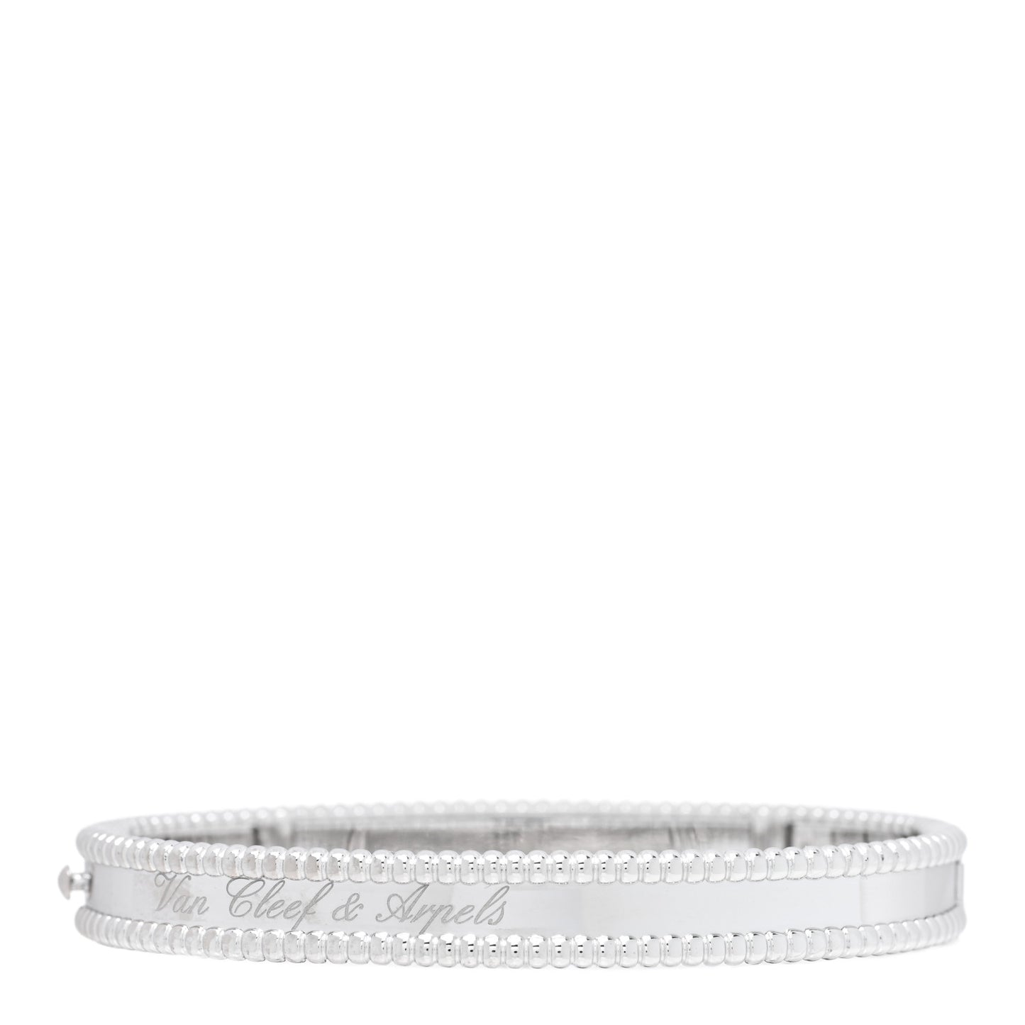 18K White Gold Perlee Signature Bangle Bracelet M