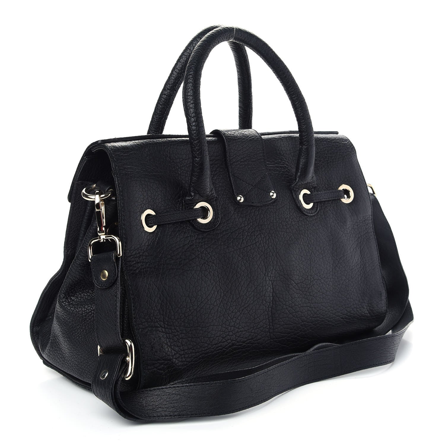 Jimmy Choo Grainy Calfskin Large Rosalie Satchel Black 3 of 11