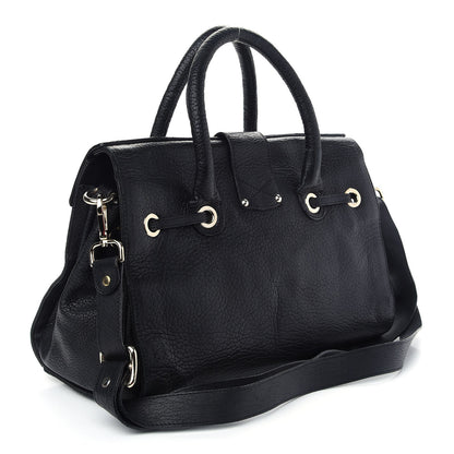 Jimmy Choo Grainy Calfskin Large Rosalie Satchel Black 3 of 11