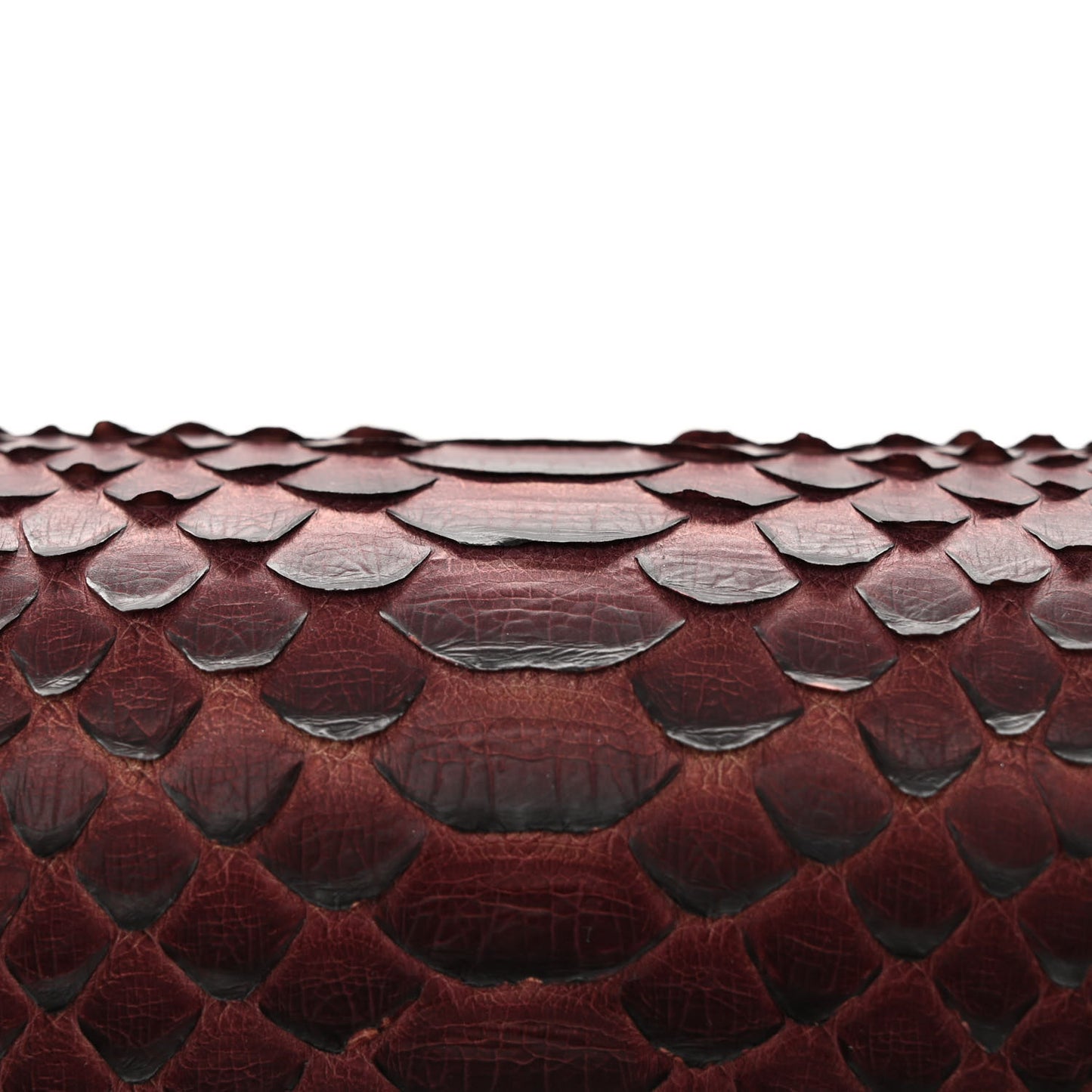Snakeskin Mini Rectangular Flap Burgundy