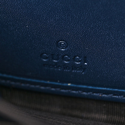 Gucci Denim Matelasse Floral Embroidered GG Marmont Zip Around Wallet Blue 6 of 8