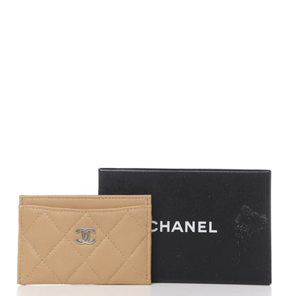 Chanel Lambskin Quilted CC Card Holder Beige 8 of 8