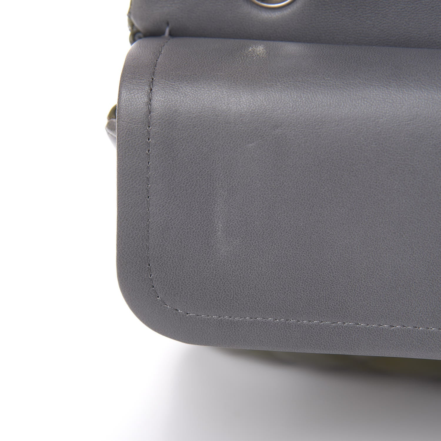 Chanel Patent Calfskin Quilted Medium Double Flap Grey 13 of 14