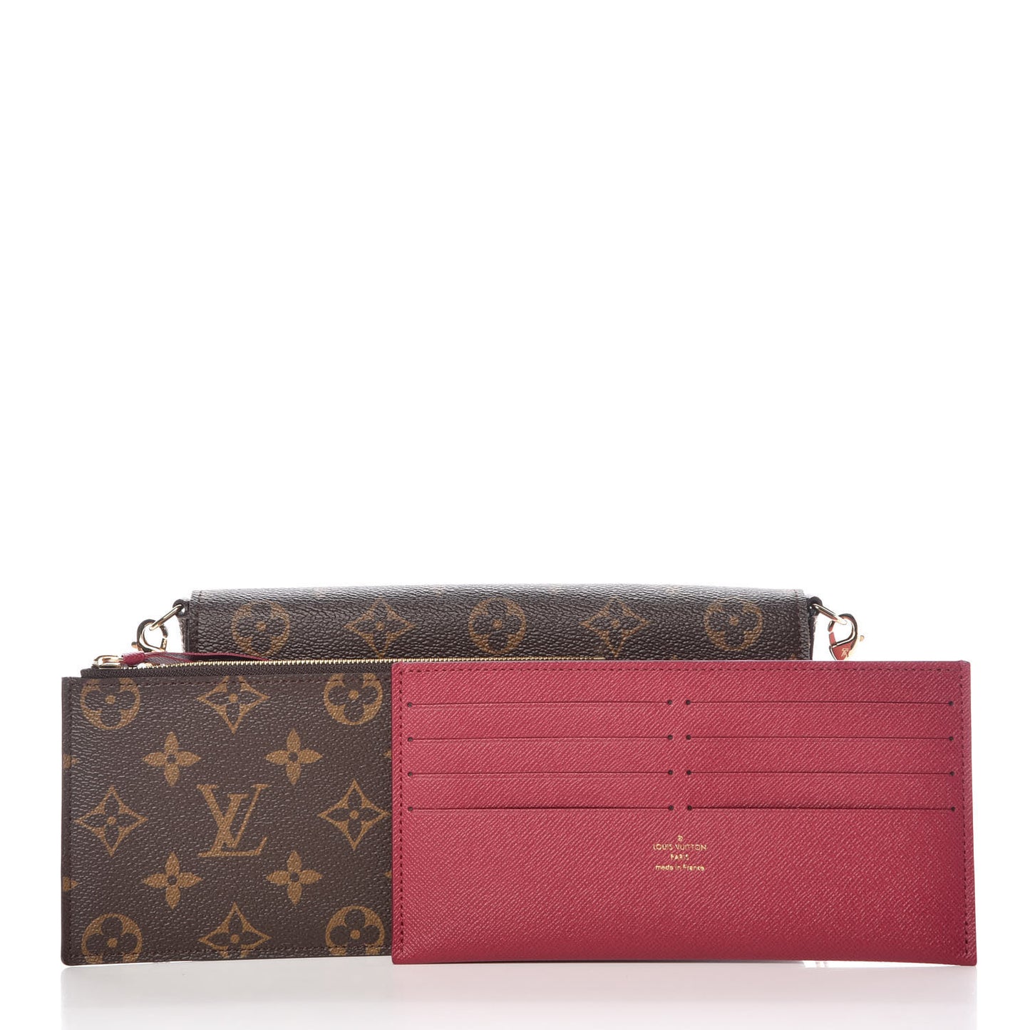 Monogram Pochette Felicie Chain Wallet Fuchsia