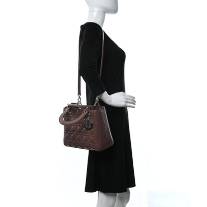 Christian Dior Patent Cannage Medium Lady Dior Purple 2 of 9