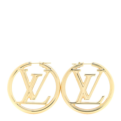 Louis Vuitton Metal Louise Hoop Earrings Gold 1 of 7