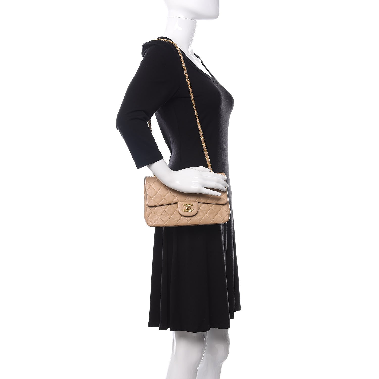 Chanel Lambskin Quilted Small Double Flap Beige 2 of 19