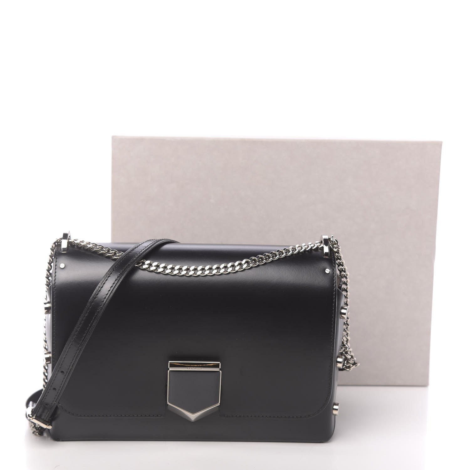 Jimmy Choo Smooth Calfskin Lockett City Shoulder Bag Black 11 of 11
