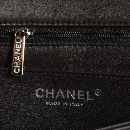 Chanel Lambskin Quilted Jumbo Classic Twist Flap Bag Black Grey 8 of 8