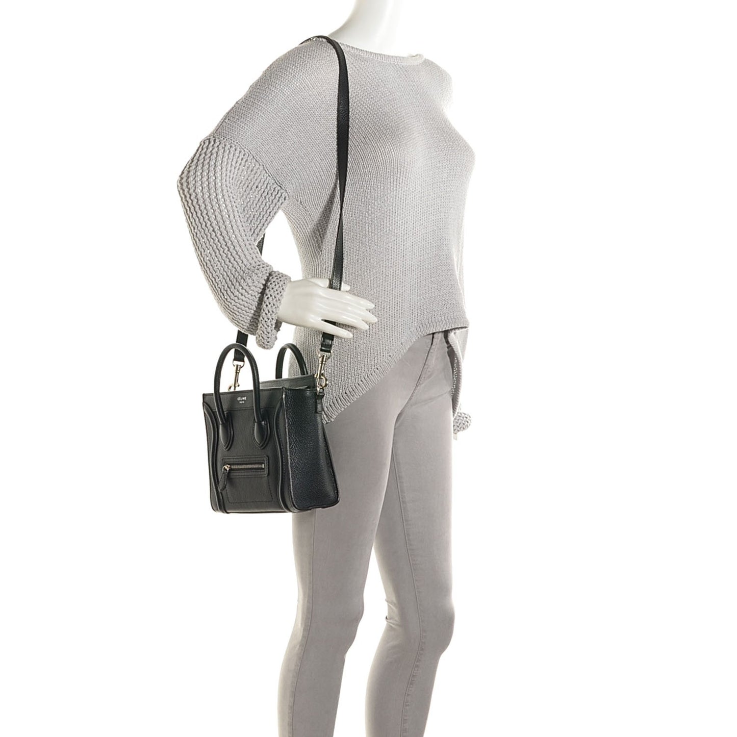 Drummed Calfskin Nano Luggage Black