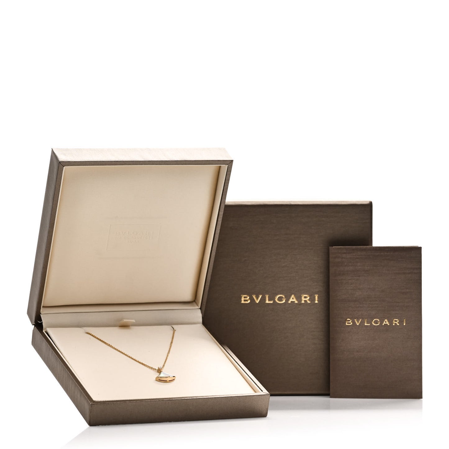 18K Yellow Gold Diamond Mother of Pearl Small Divas' Dream Pendant Necklace