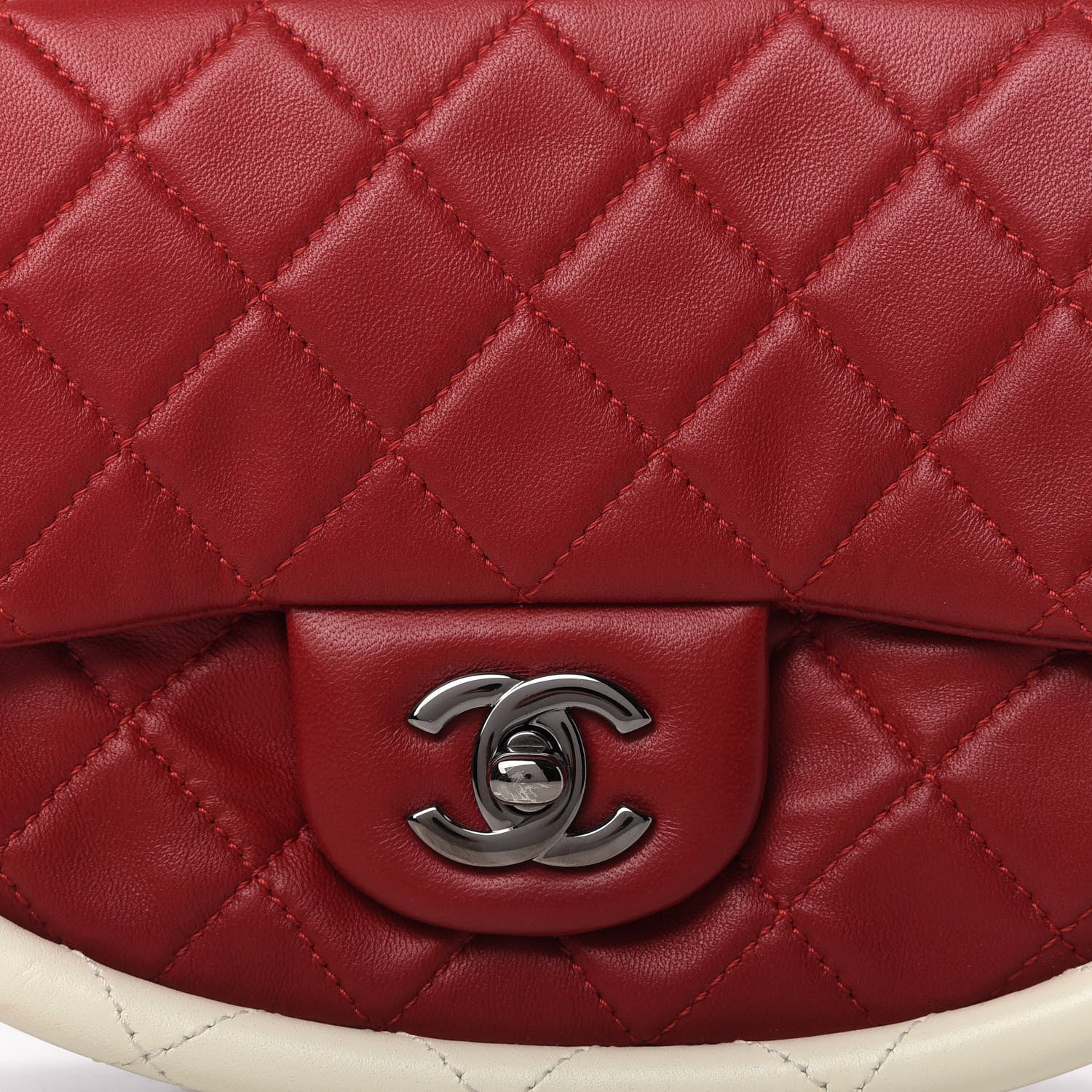 Chanel Lambskin Quilted Small Hula Hoop Flap Red 8 of 10