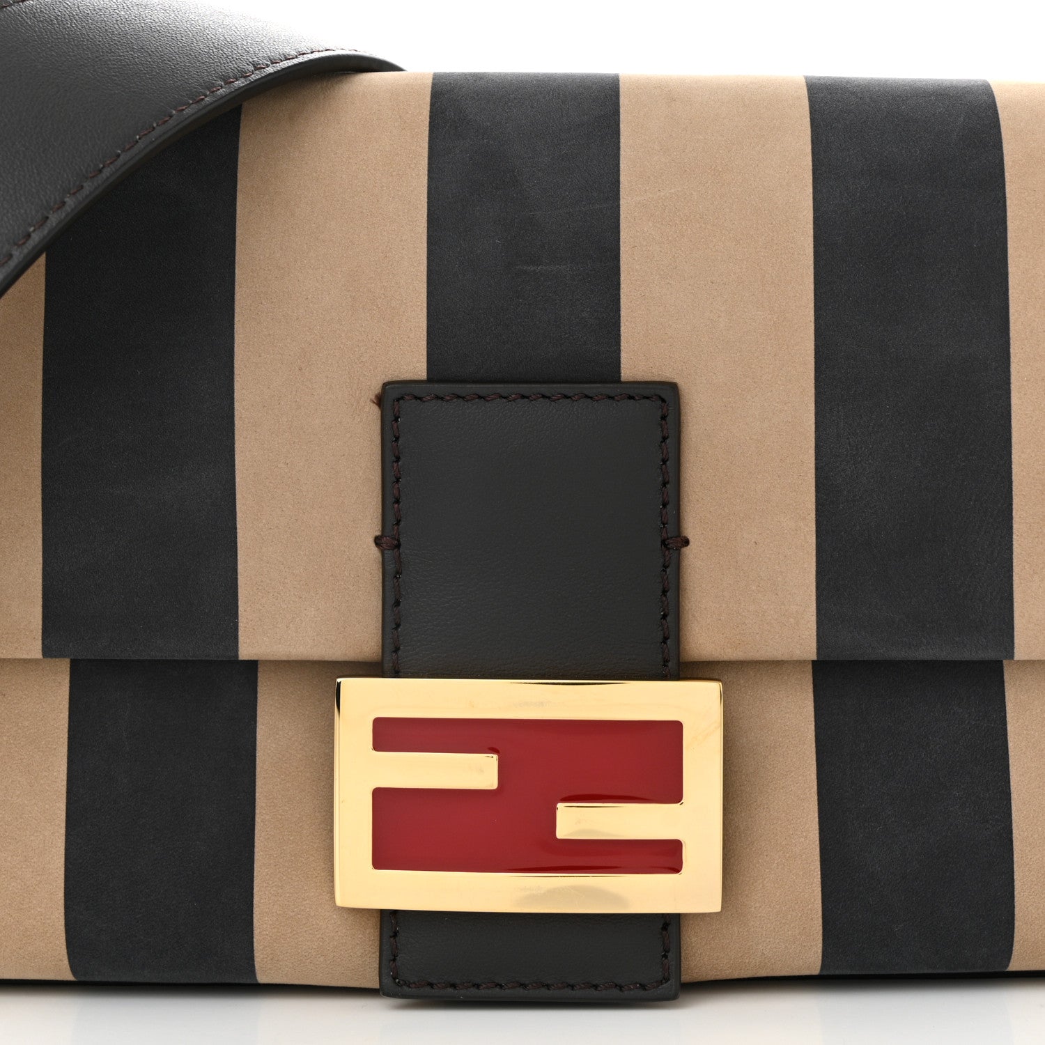 Fendi Nubuck Pequin Baguette Moro Ebano 8 of 10