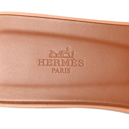 Hermes Box Calfskin Oran Sandals 39 Gold 8 of 9