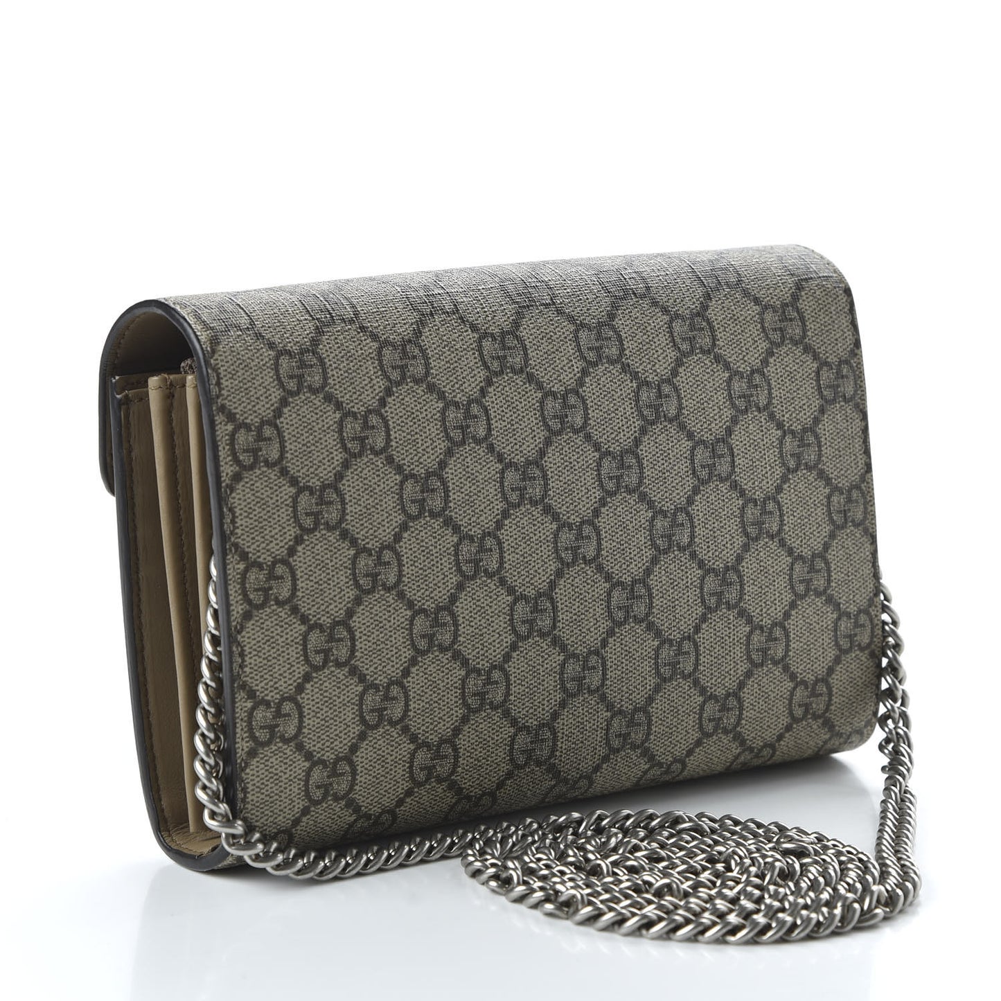 GG Supreme Monogram Mini Dionysus Chain Wallet Beige Taupe