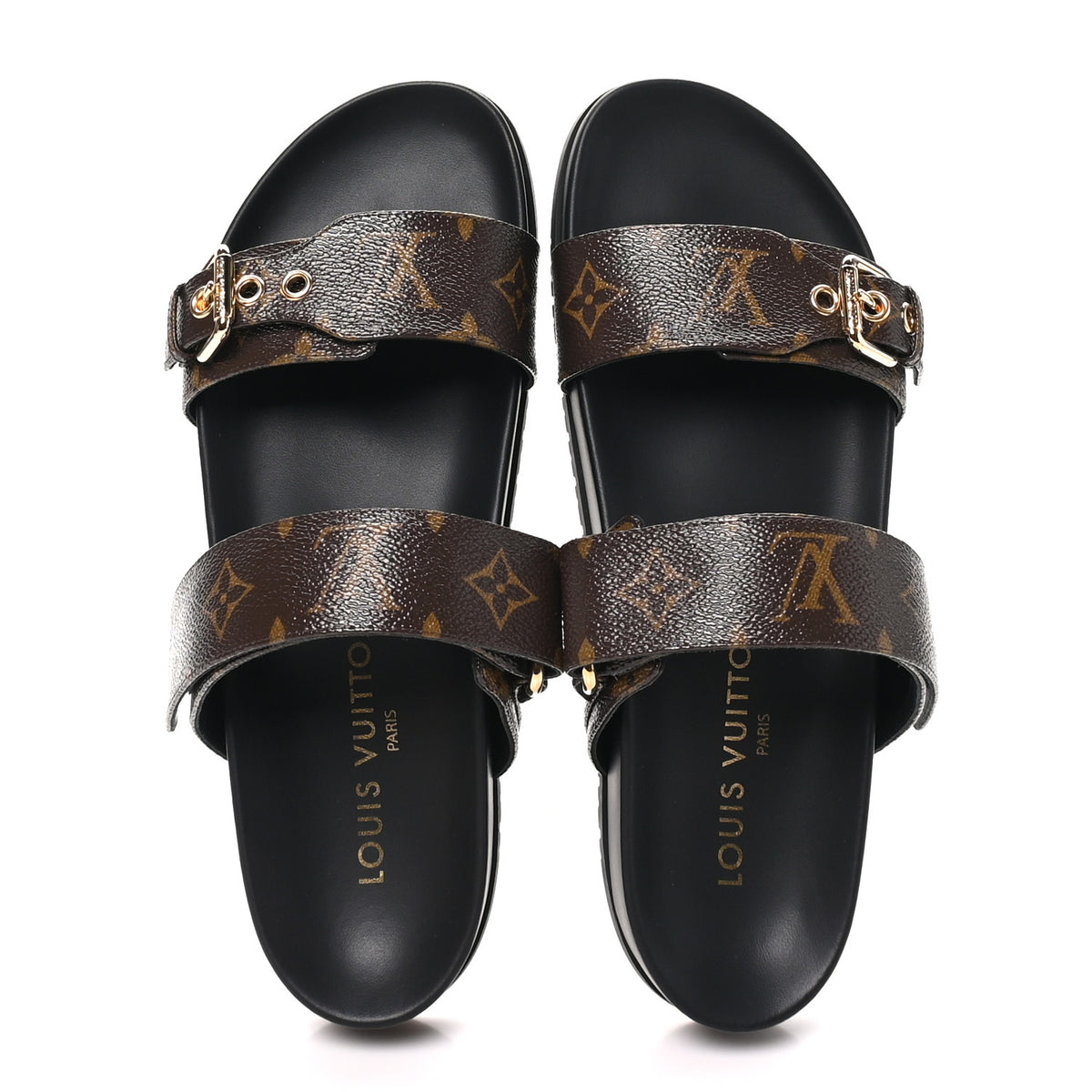 Louis Vuitton Monogram Bom Dia Mule Sandals 40 Black 2 of 9