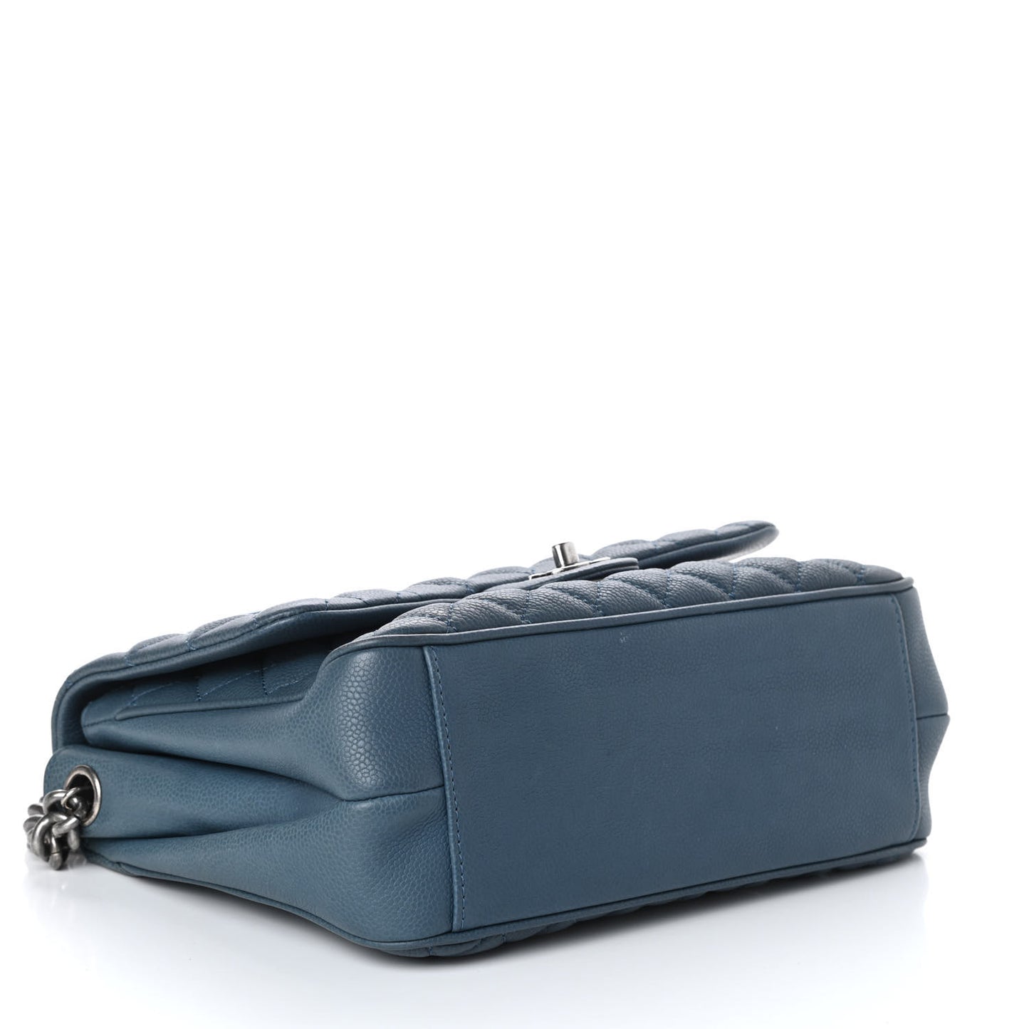 Caviar Quilted Medium Rock In Rome Single Flap Blue