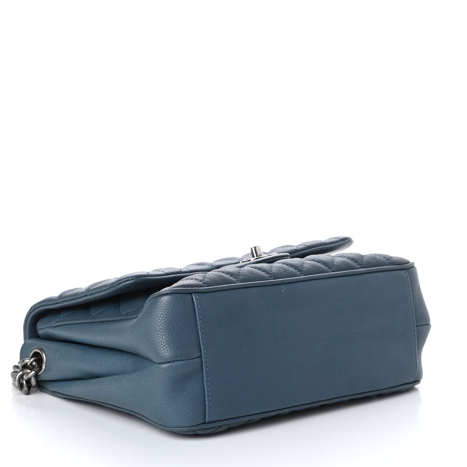 Chanel Caviar Quilted Medium Rock In Rome Single Flap Blue 4 of 10