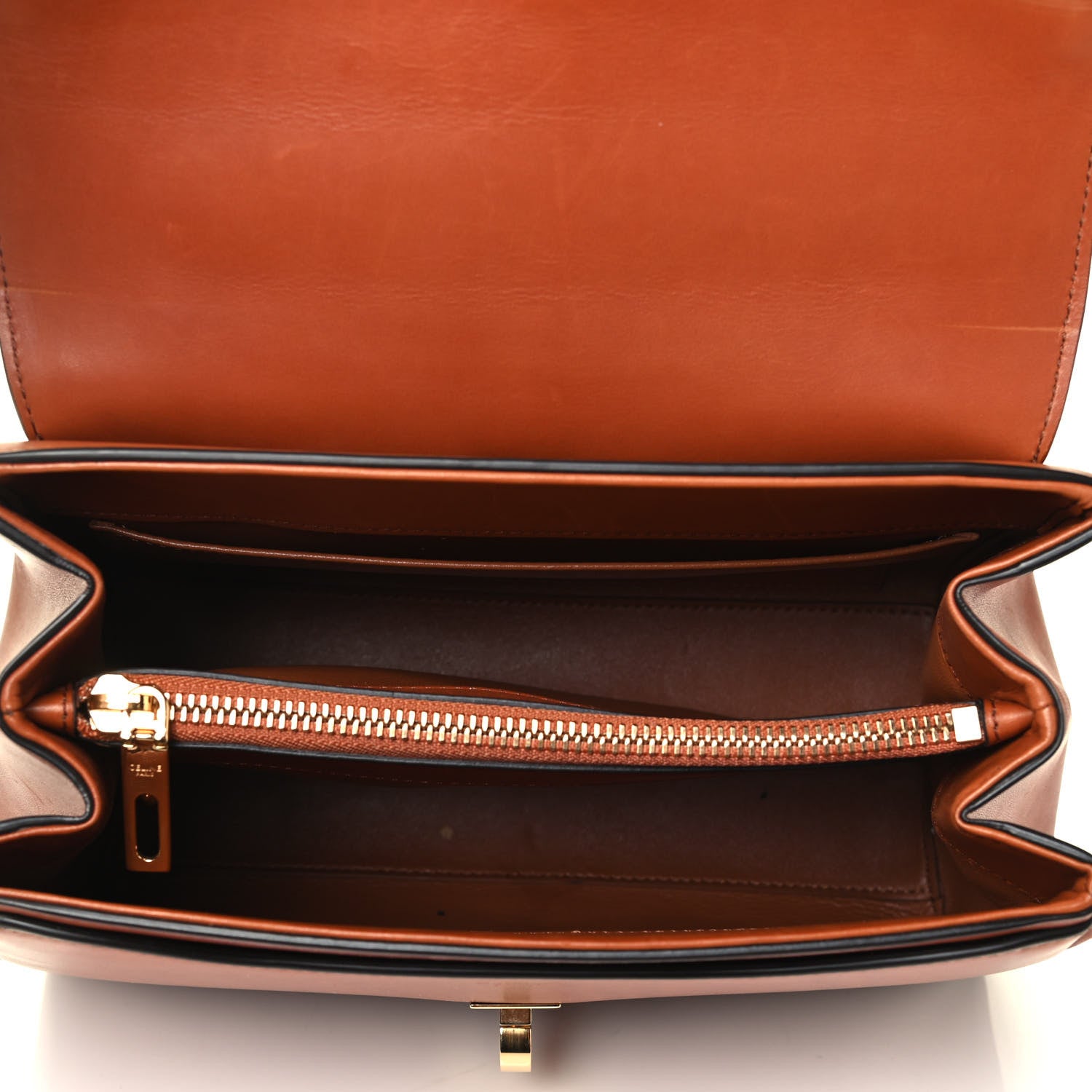 Celine Satinated Calfskin Small 16 Top Handle Bag Tan 4 of 4