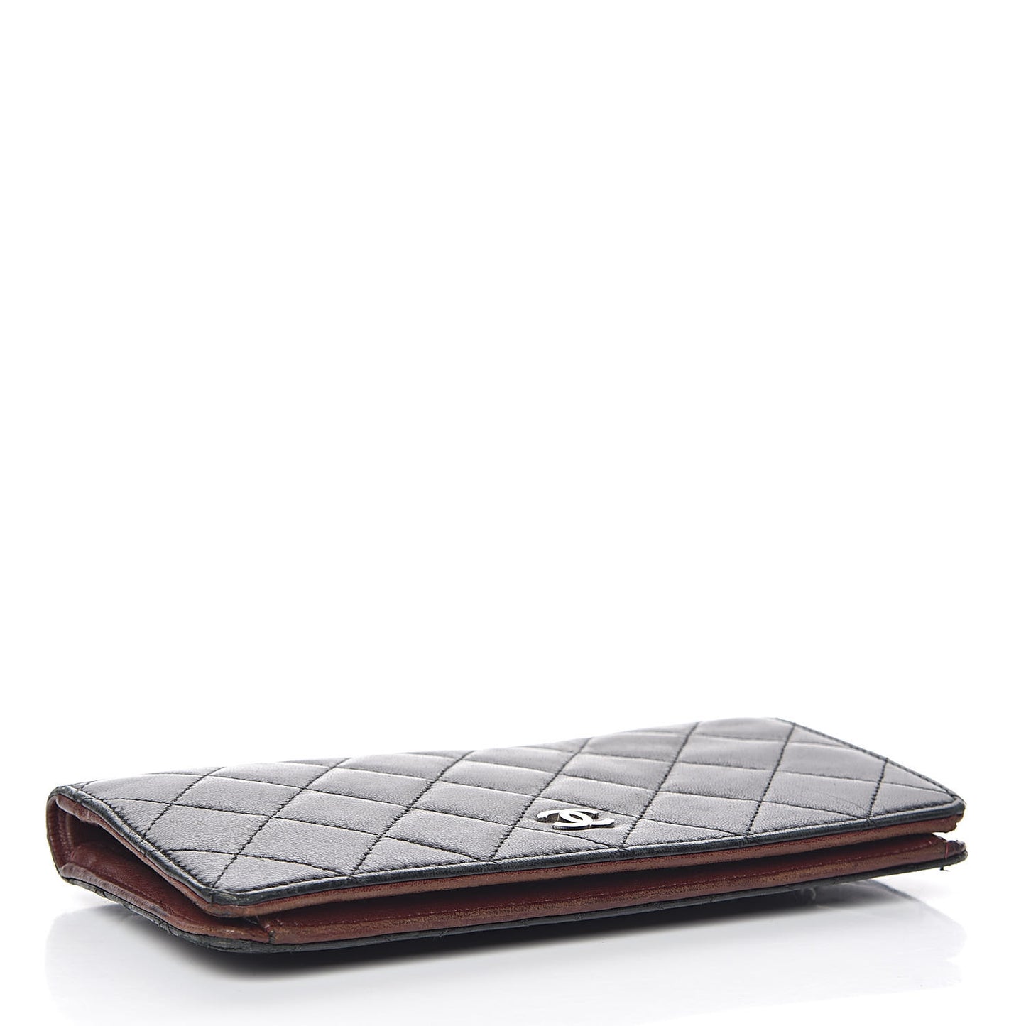 Lambskin Quilted Yen Wallet Black