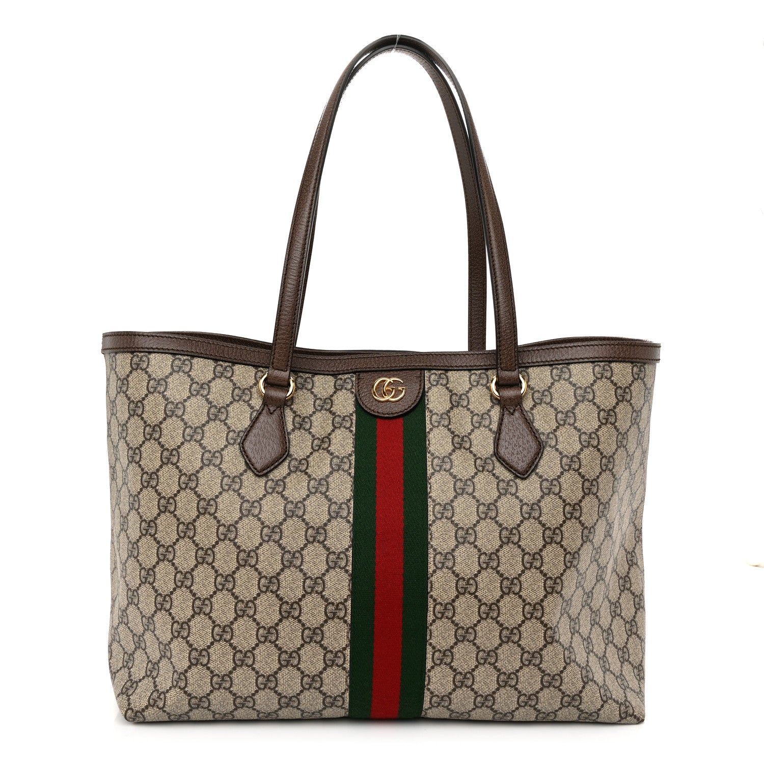 Gucci GG Supreme Monogram Medium Ophidia Shopping Tote Brown 1 of 10
