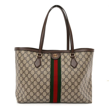 Gucci GG Supreme Monogram Medium Ophidia Shopping Tote Brown 1 of 10