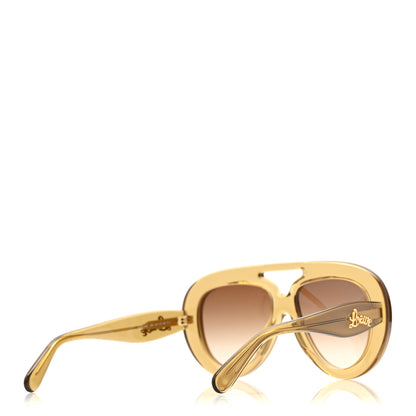 Loewe Acetate Curvy Aviator Sunglasses LW40144U Dark Green Brown 8 of 12