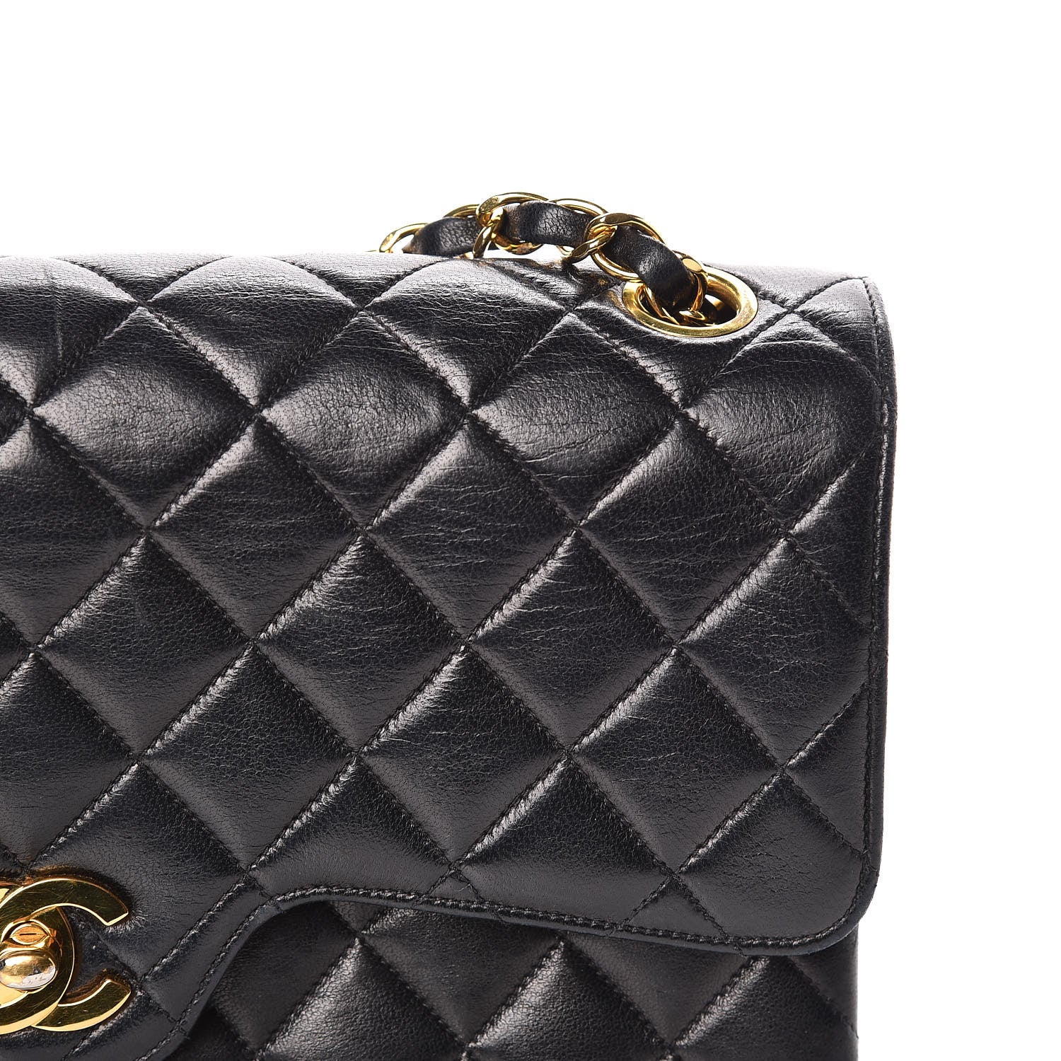 Chanel Lambskin Quilted Medium Double Flap Black 18 of 27