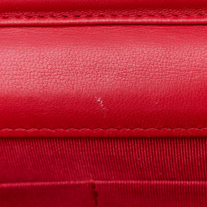 Chanel Lambskin Quilted Wallet On Chain WOC Red 11 of 18