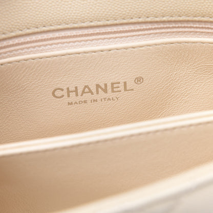 Chanel Caviar Lizard Quilted Mini Coco Handle Flap White 6 of 11