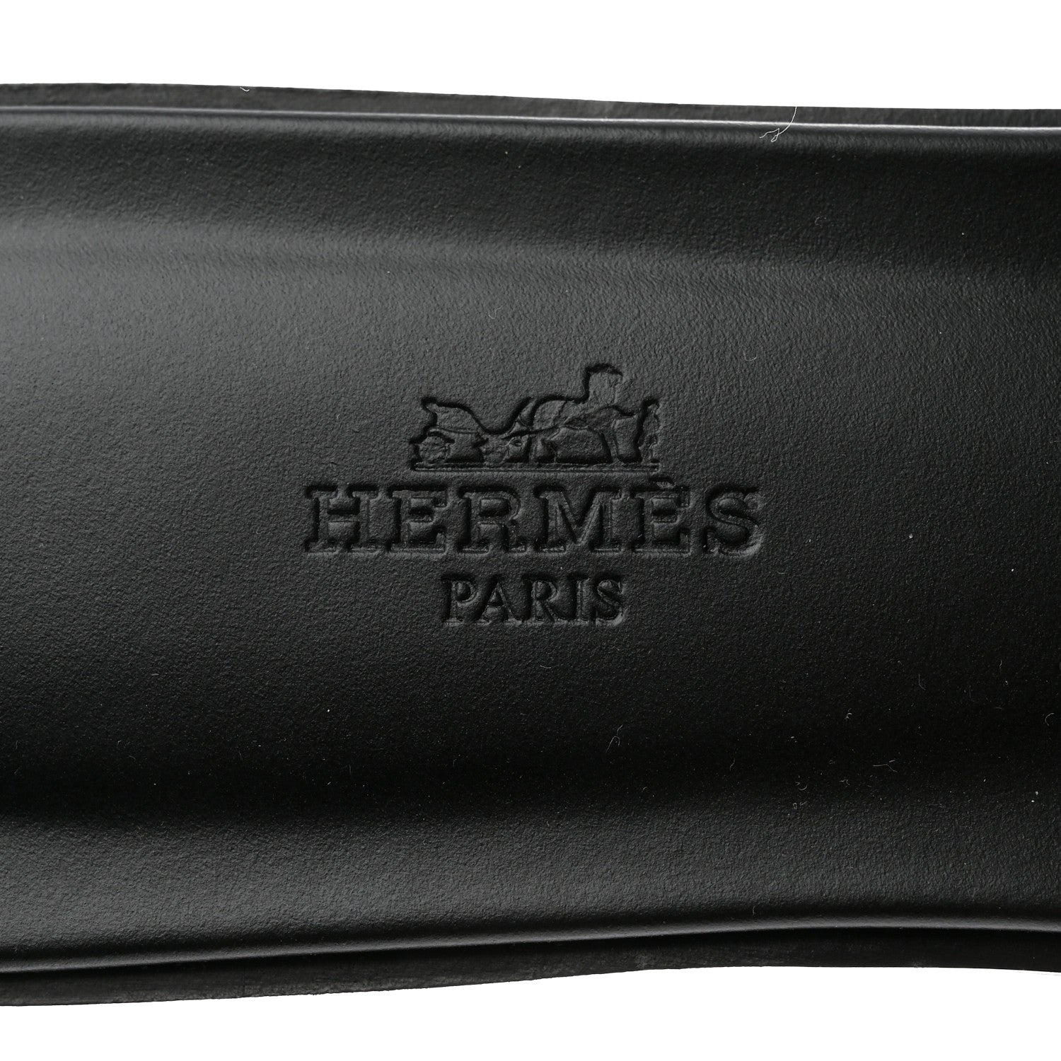 Hermes Box Calfskin Oran Sandals 39 Black 7 of 8