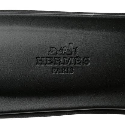 Hermes Box Calfskin Oran Sandals 39 Black 7 of 8