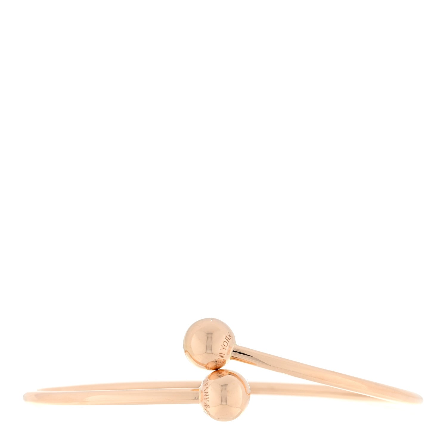 Tiffany 18K Rose Gold 8mm HardWear Ball Bypass Bracelet 1 of 3