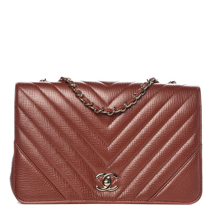 Chanel Metallic Calfskin Chevron Quilted Medium Statement Flap Brown 1 of 8