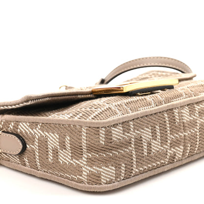 Fendi Denim Jacquard FF Effect Vitello Grace Mini Baguette Dove White Dove 9 of 10
