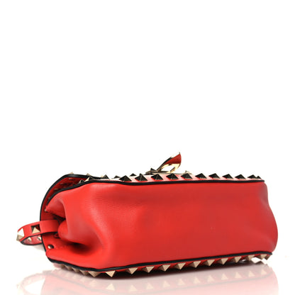 Valentino Garavani Vitello Mini Rockstud Flap Saddle Crossbody Bag Deep Coral 4 of 8