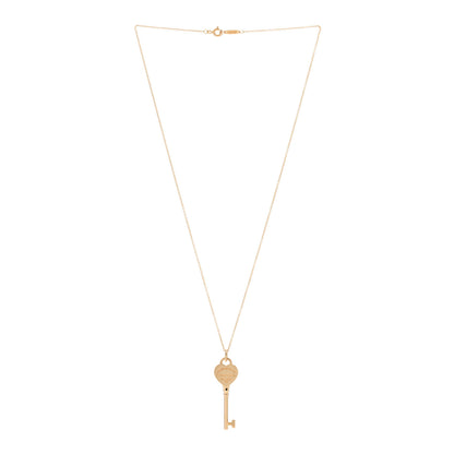 Tiffany 18K Rose Gold Return To Tiffany Heart Key Pendant Necklace 3 of 6