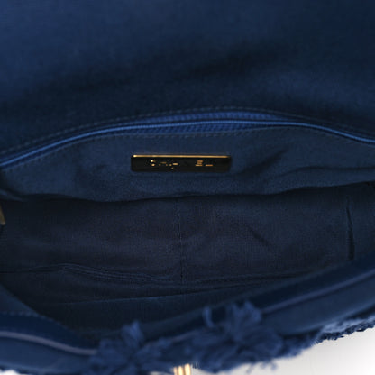 Chanel Cotton Canvas Quilted Medium Chanel 19 Flap Navy Blue 6 of 10