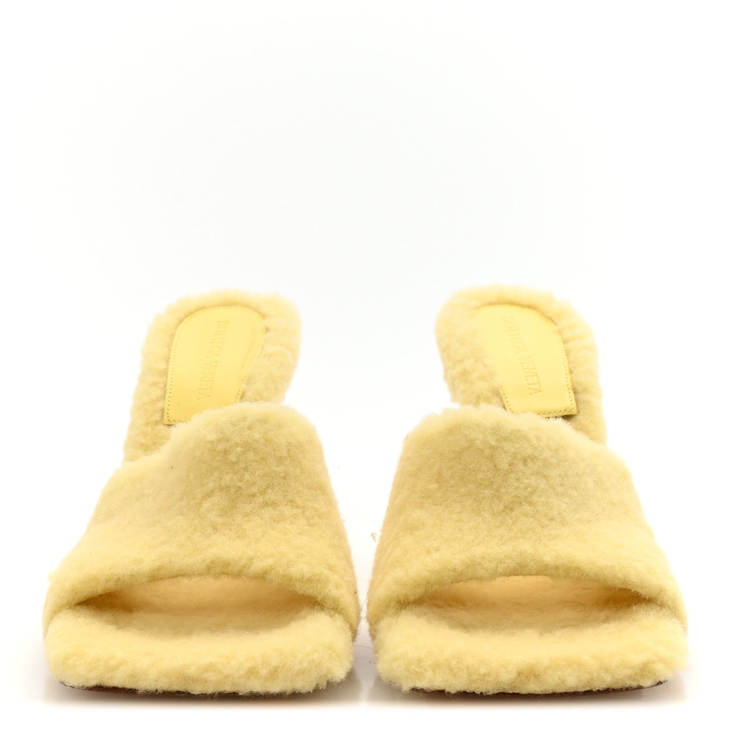 Bottega Veneta Cozy Fur Lido 90mm Mule Sandals 38.5 Lemonade