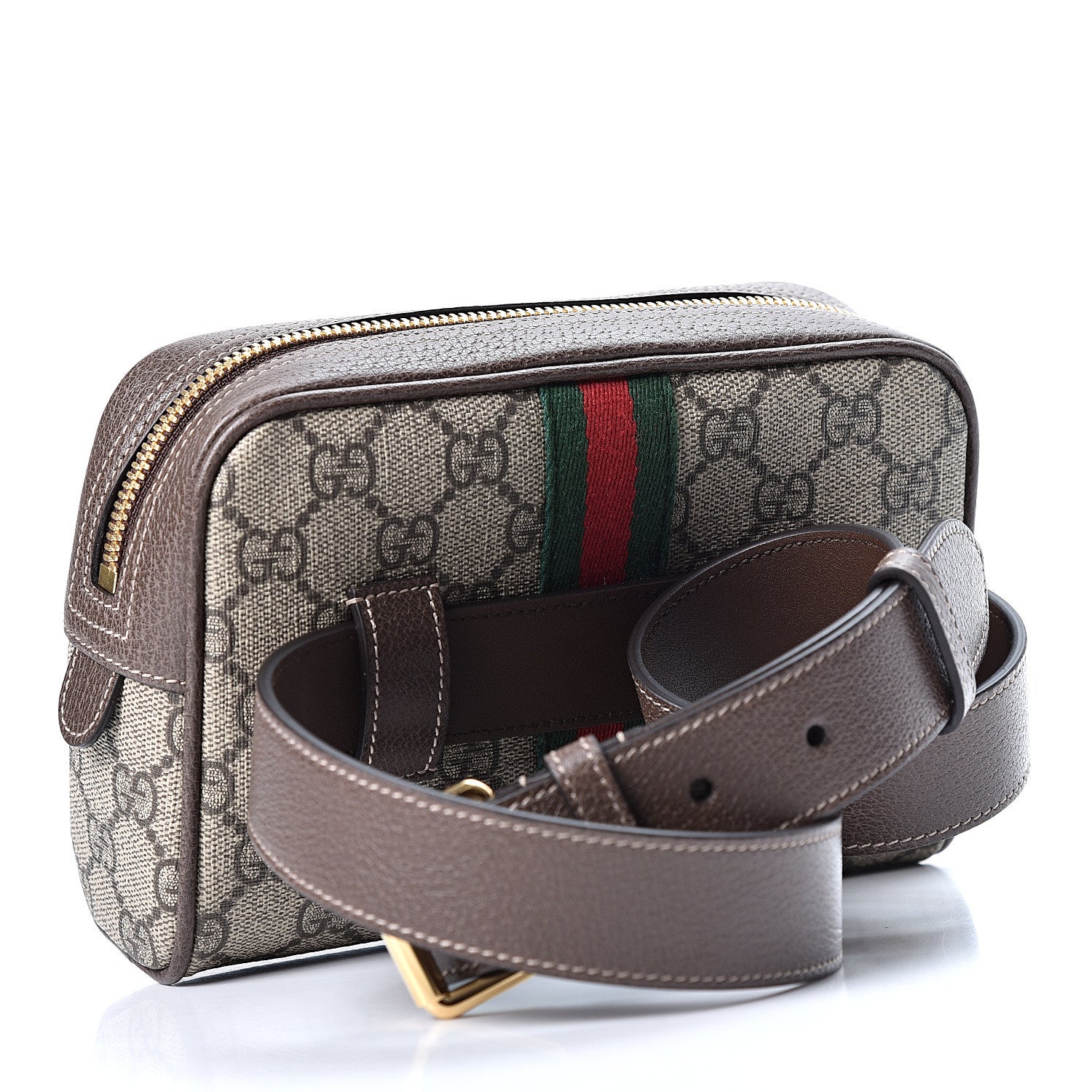 Gucci GG Supreme Monogram Web Small Ophidia Belt Bag 85 34 Dark Brown 2 of 10