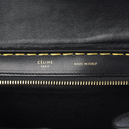 Celine Smooth Calfskin Yellow Stitching Medium Trapeze Black 7 of 14