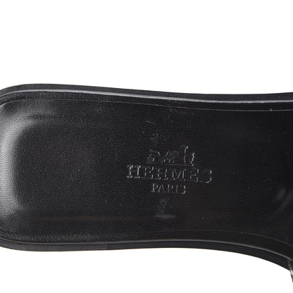 Hermes Silk Printed Equateur Tattoo Oran Sandals 35.5 Black 8 of 9