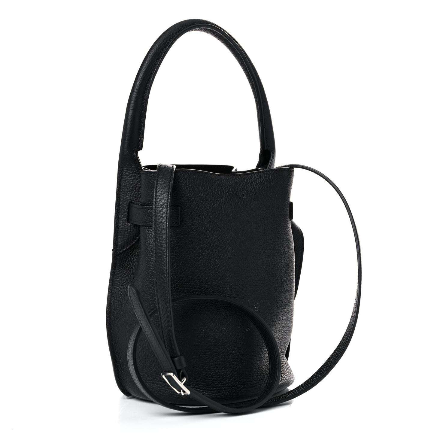 Supple Grained Calfskin Nano Big Bag Bucket Black