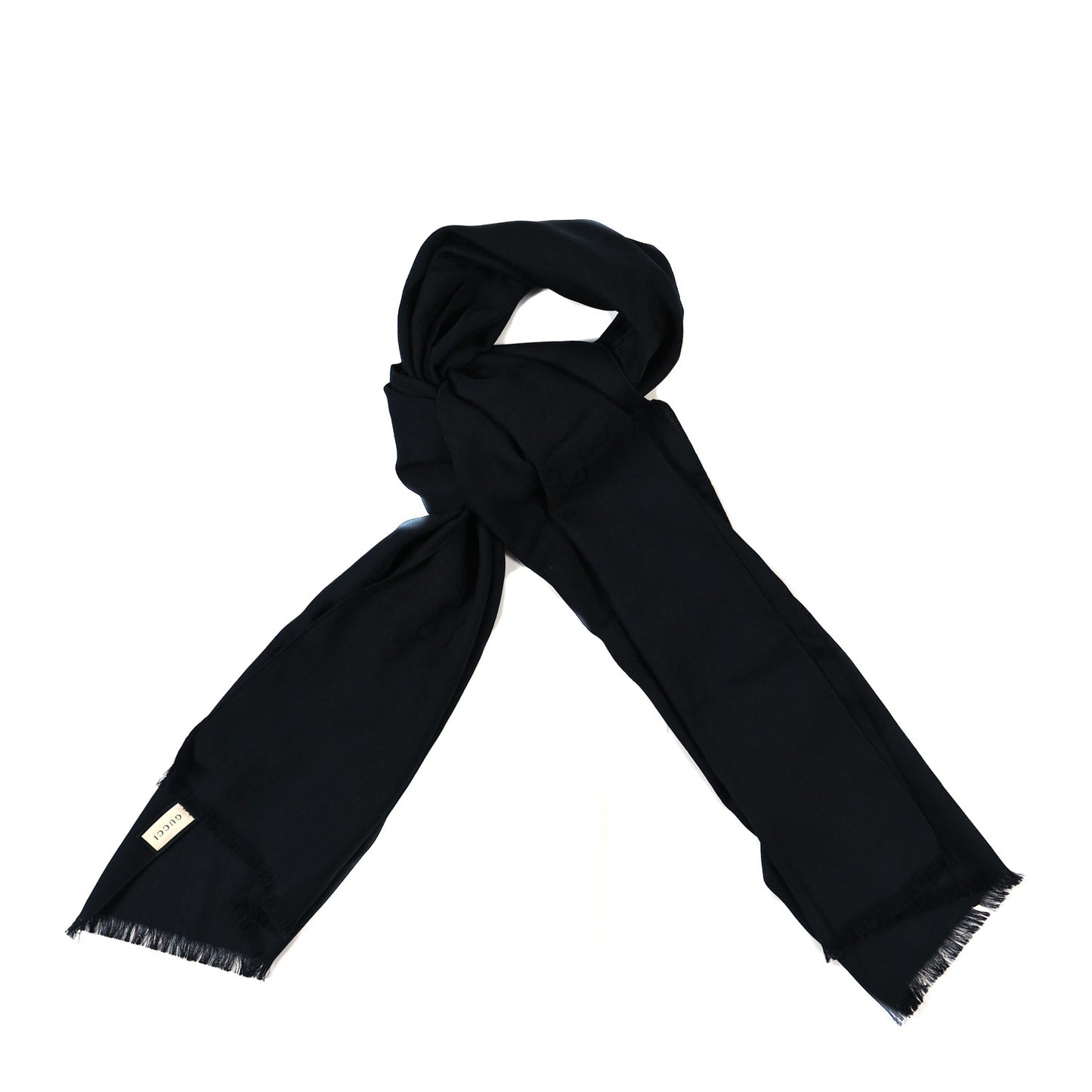 Wool Silk GG Monogram GGNat Scarf Black