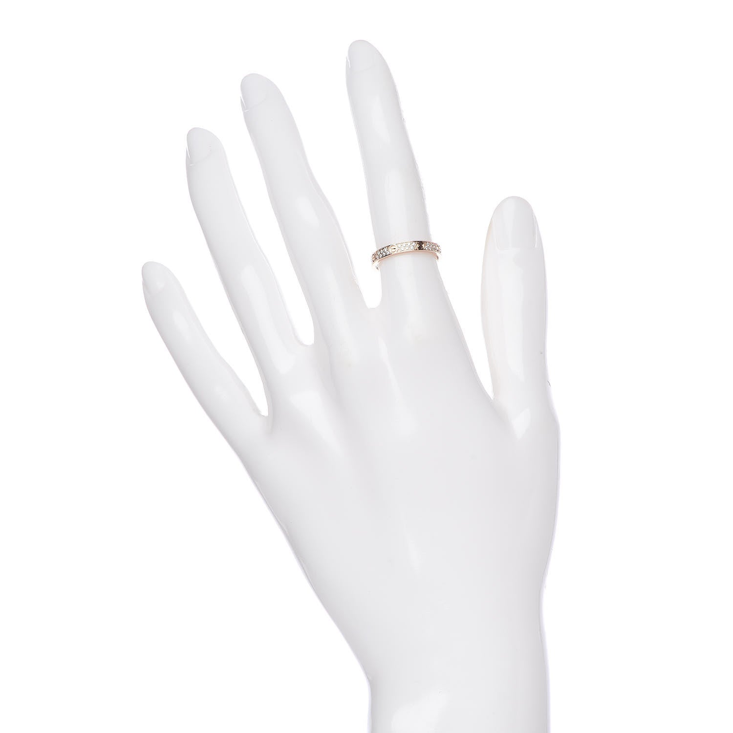 Cartier 18K Pink Gold Diamond 2.6mm LOVE Paved Band Ring 48 4.5 2 of 4